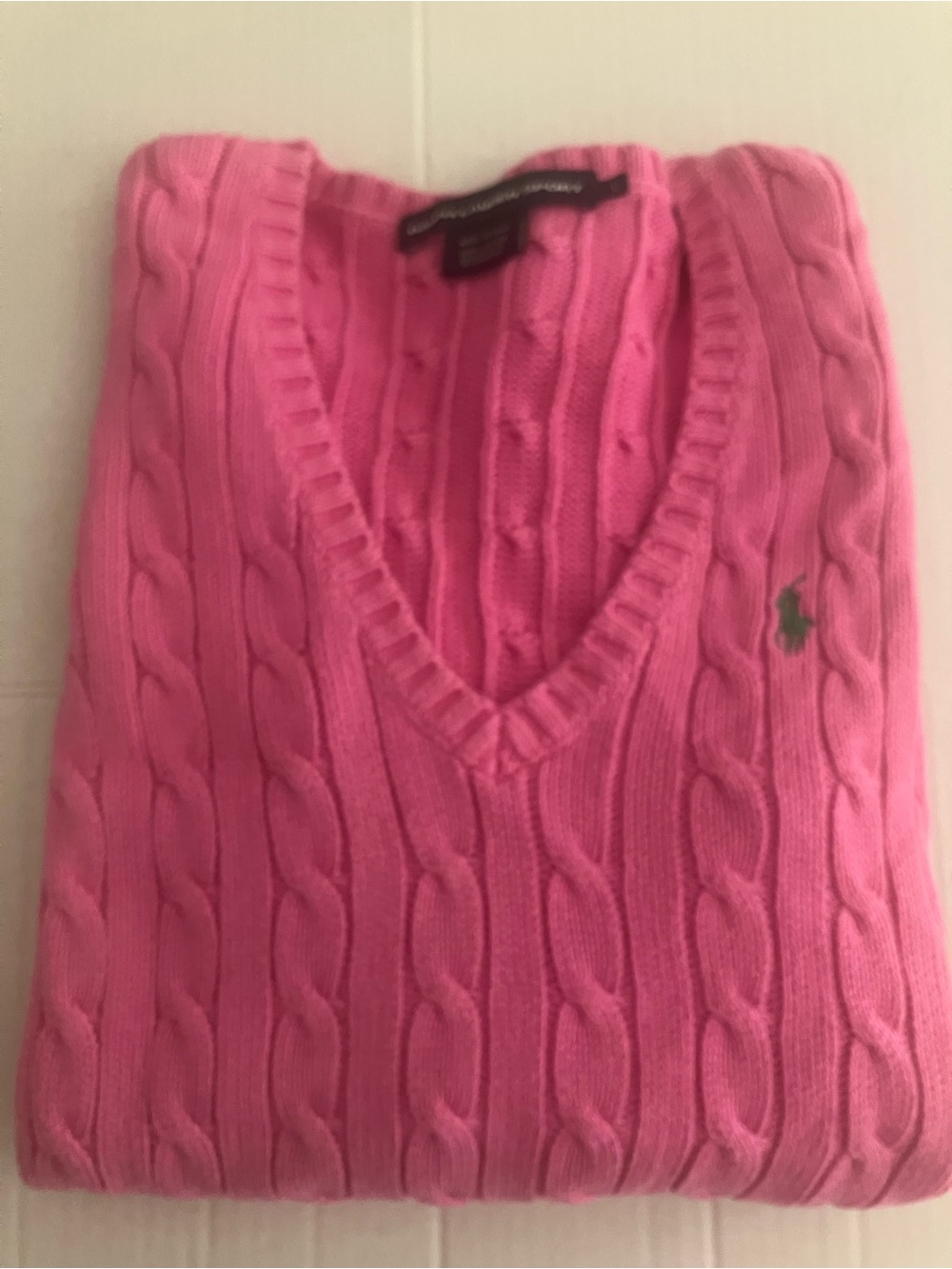 Ralph Lauren Sport Hot Pink Cable Knit Sweater